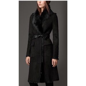 Burberry Reverse Collar Shearling Coat